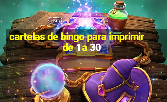 cartelas de bingo para imprimir de 1 a 30