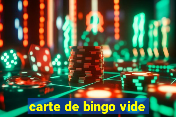 carte de bingo vide