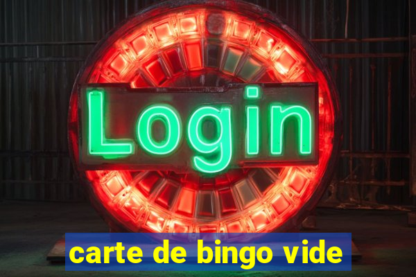 carte de bingo vide