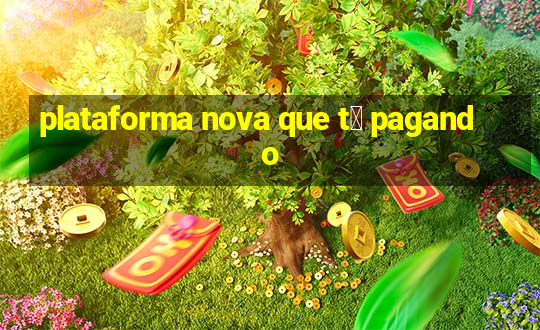 plataforma nova que t谩 pagando