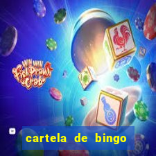 cartela de bingo pra imprimir