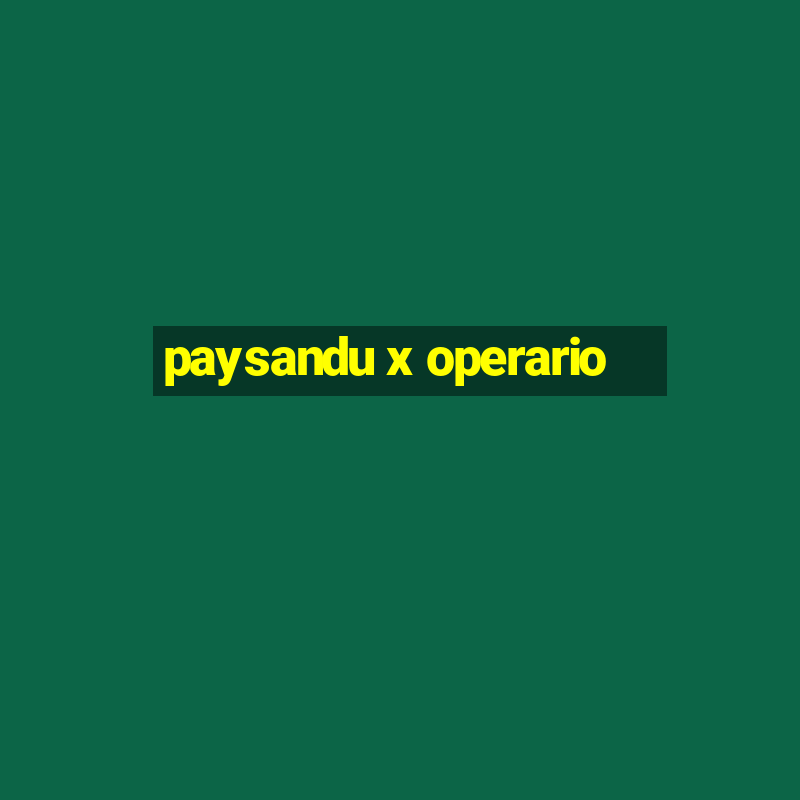 paysandu x operario