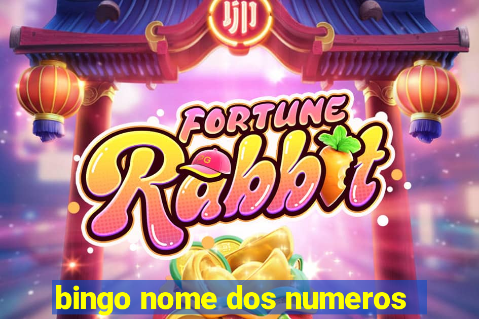 bingo nome dos numeros