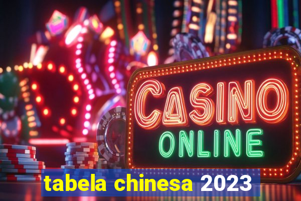 tabela chinesa 2023