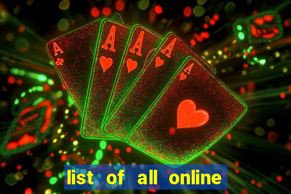 list of all online bingo sites