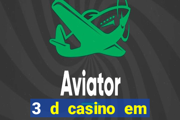 3 d casino em movimento com baralho