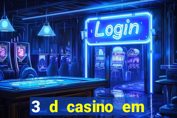 3 d casino em movimento com baralho