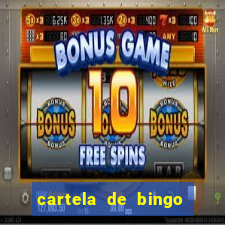 cartela de bingo da sorte