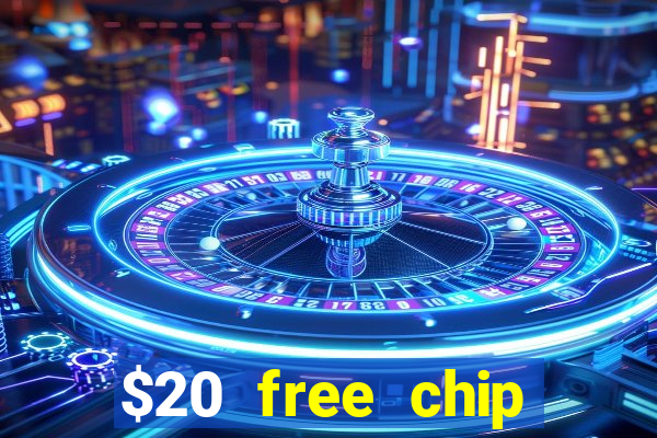 $20 free chip offered by desert nights casino