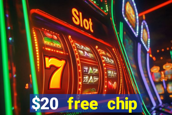 $20 free chip offered by desert nights casino