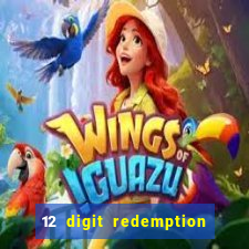 12 digit redemption code for golden hearts casino