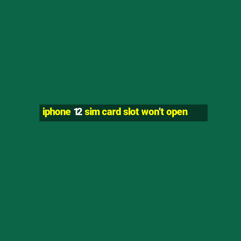 iphone 12 sim card slot won't open