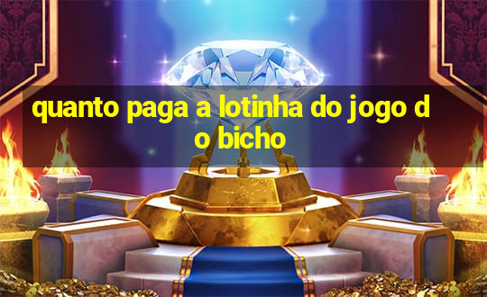 quanto paga a lotinha do jogo do bicho