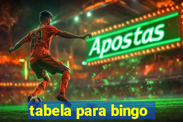 tabela para bingo