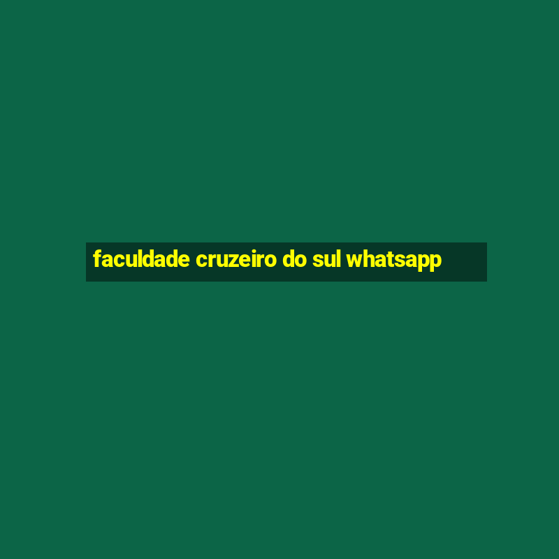 faculdade cruzeiro do sul whatsapp