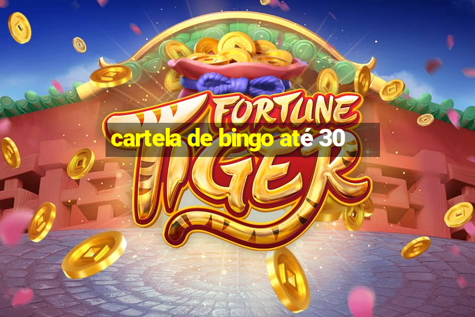 cartela de bingo até 30