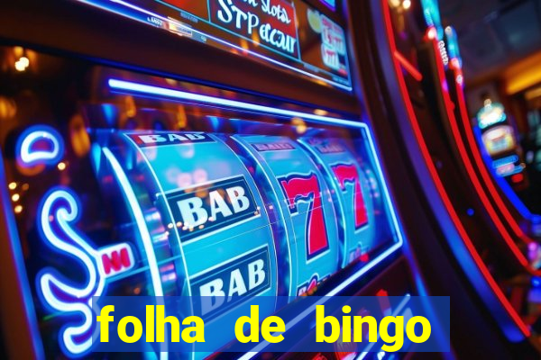 folha de bingo para imprimir