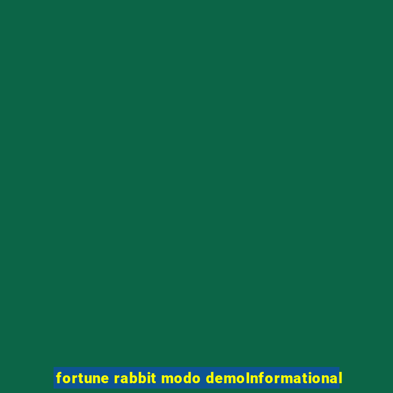 fortune rabbit modo demoInformational