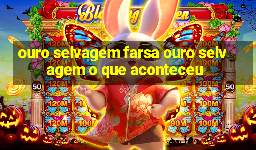 ouro selvagem farsa ouro selvagem o que aconteceu