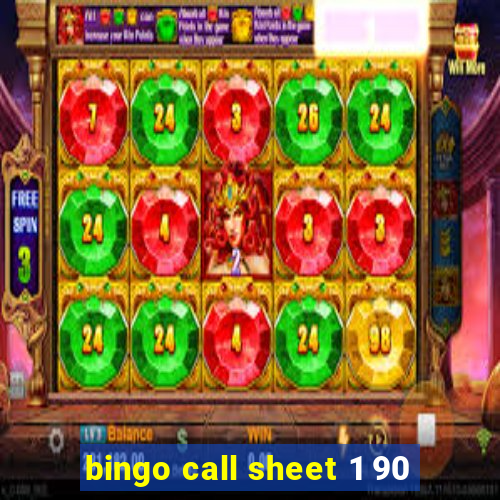 bingo call sheet 1 90