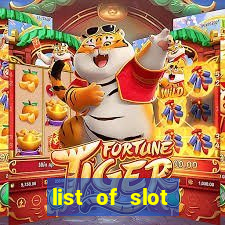 list of slot machines at jake's 58