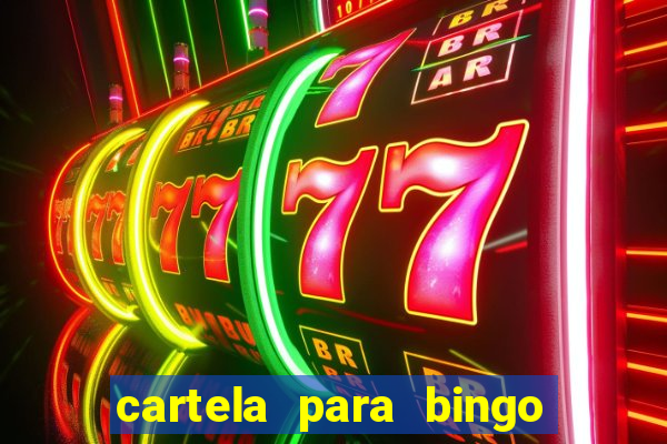 cartela para bingo em branco