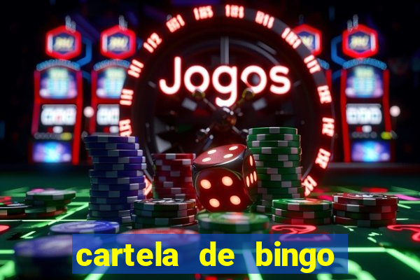 cartela de bingo para preencher