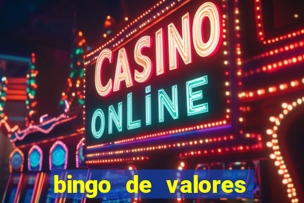 bingo de valores para imprimir